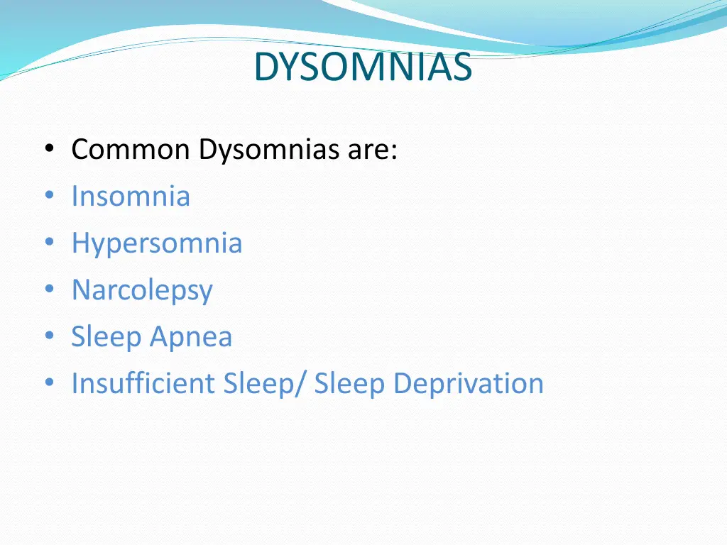 dysomnias 1