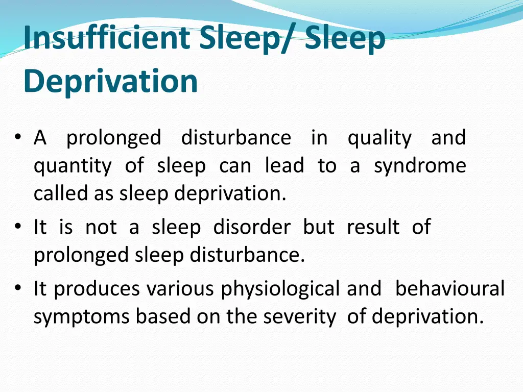 insufficient sleep sleep deprivation