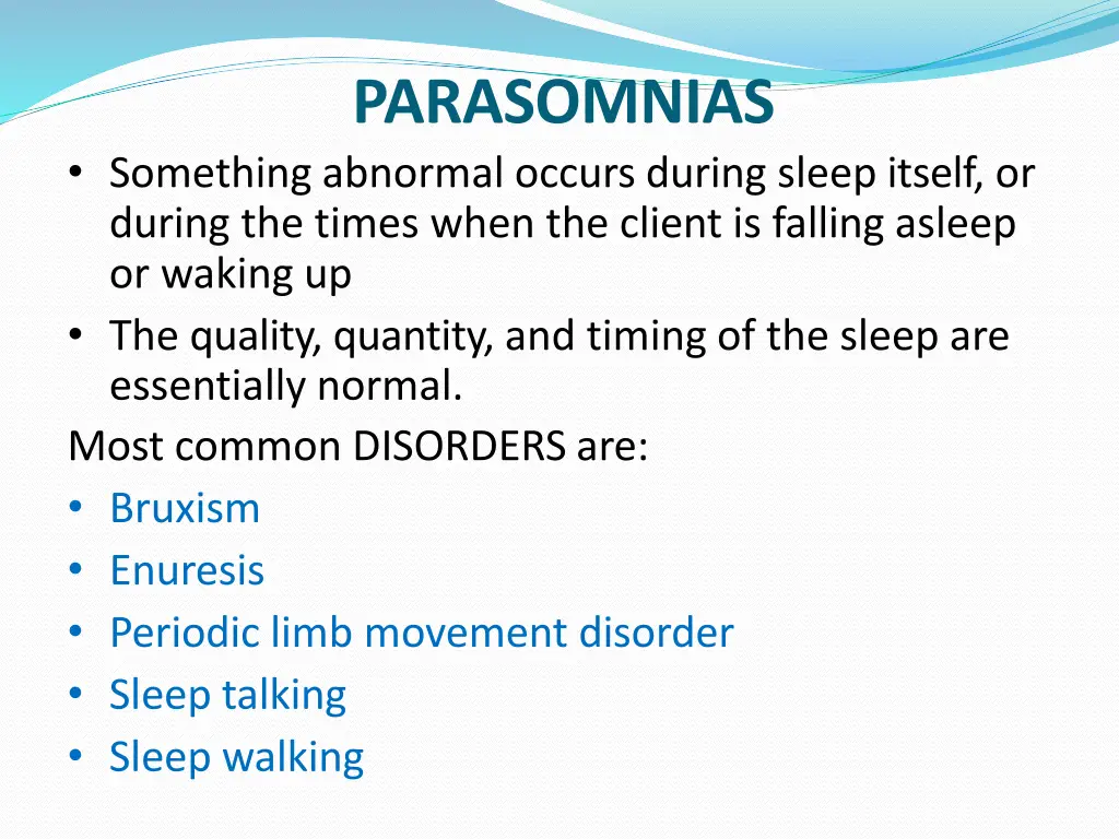 parasomnias