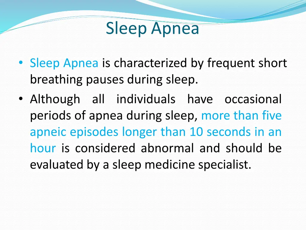 sleep apnea