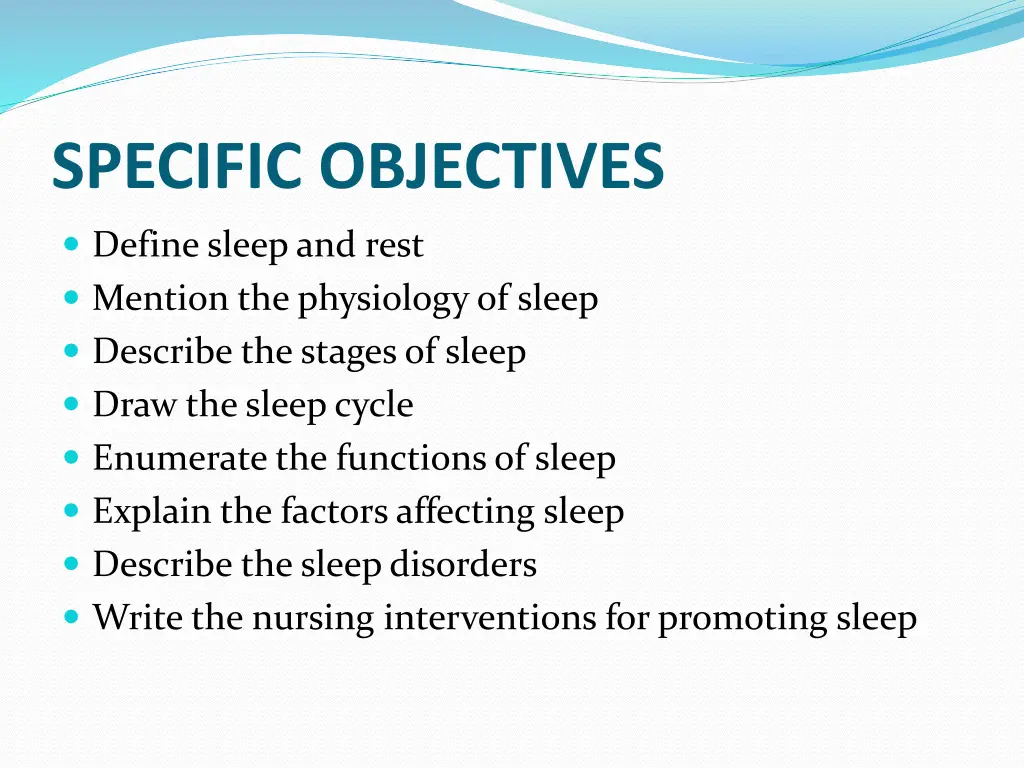 specific objectives