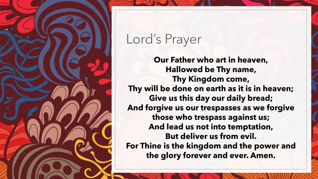 lord s prayer
