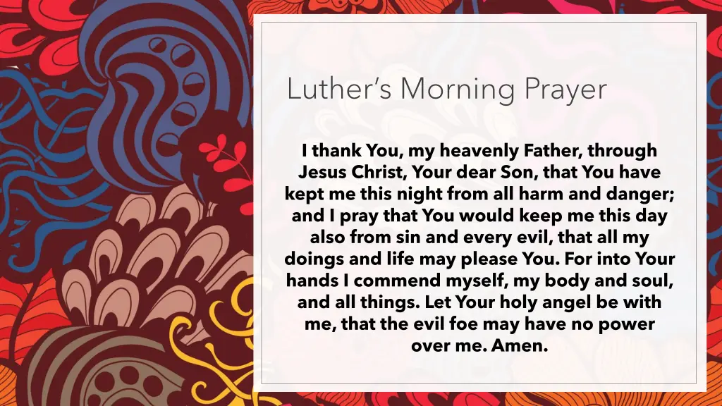 luther s morning prayer