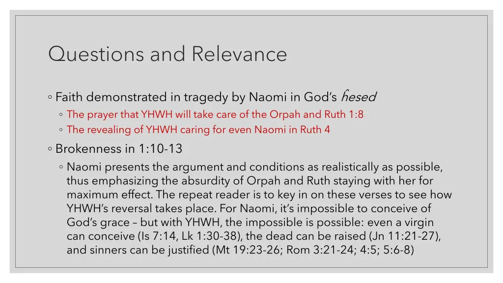 questions and relevance 1