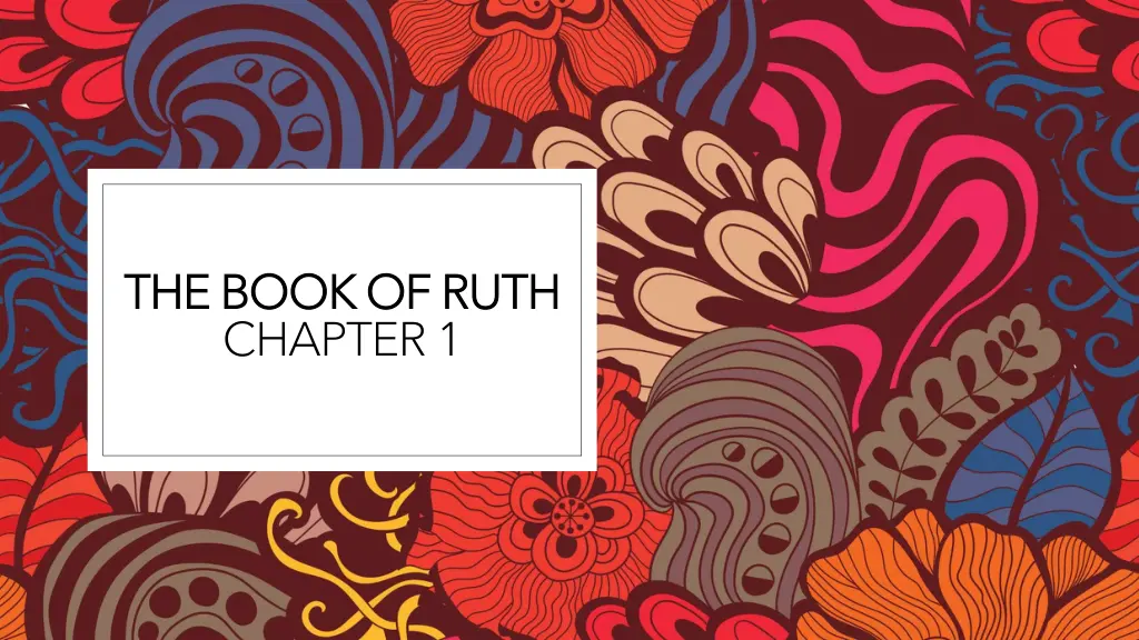 the book of ruth the book of ruth chapter 1