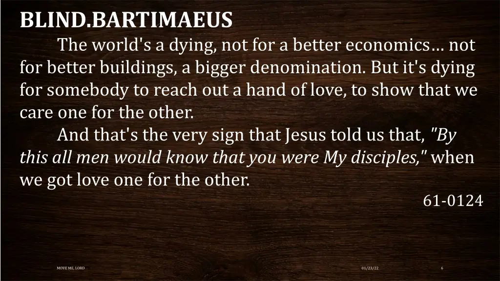 blind bartimaeus the world s a dying