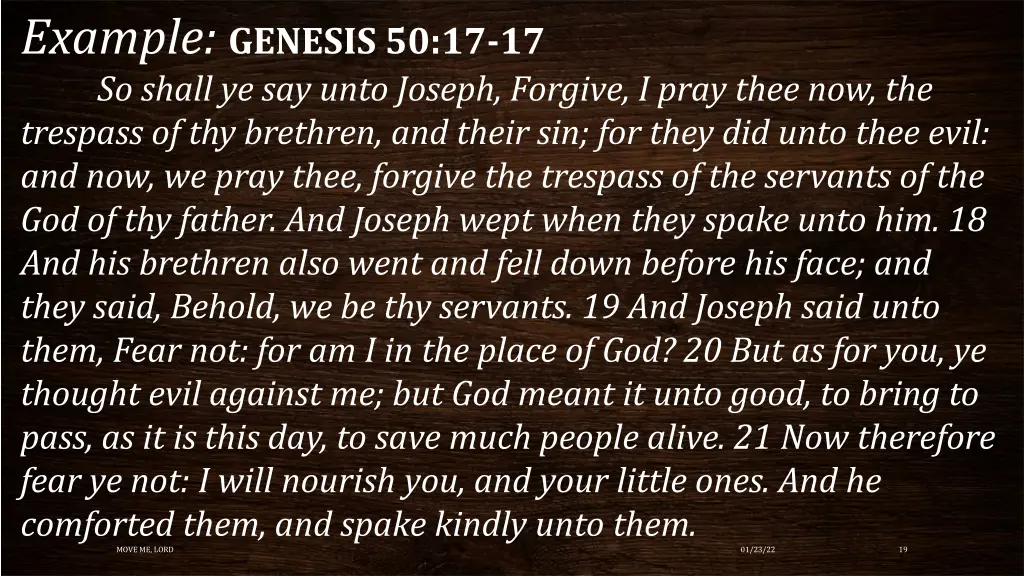 example genesis 50 17 17 so shall ye say unto