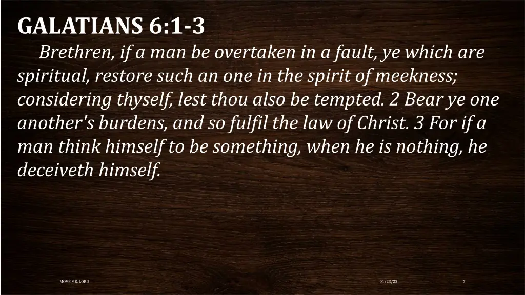 galatians 6 1 3 brethren if a man be overtaken