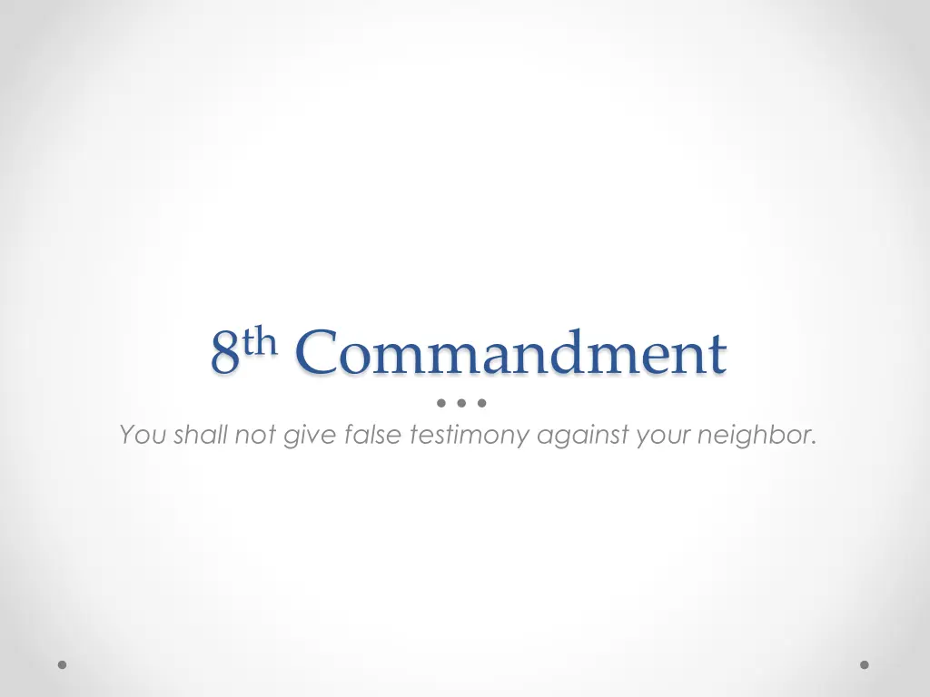 8 th commandment