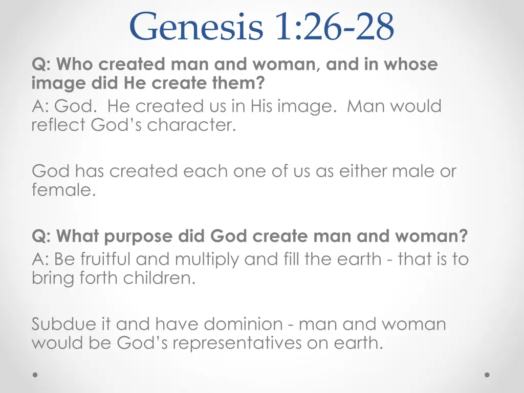 genesis 1 26 28 q who created man and woman