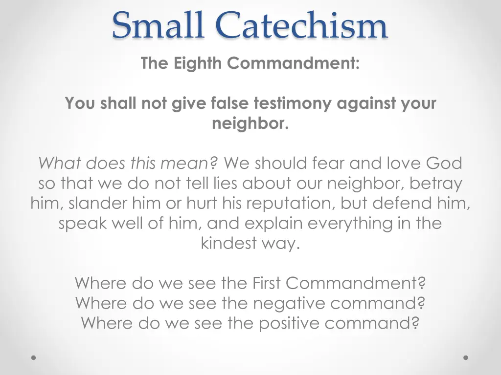 small catechism the eighth commandment