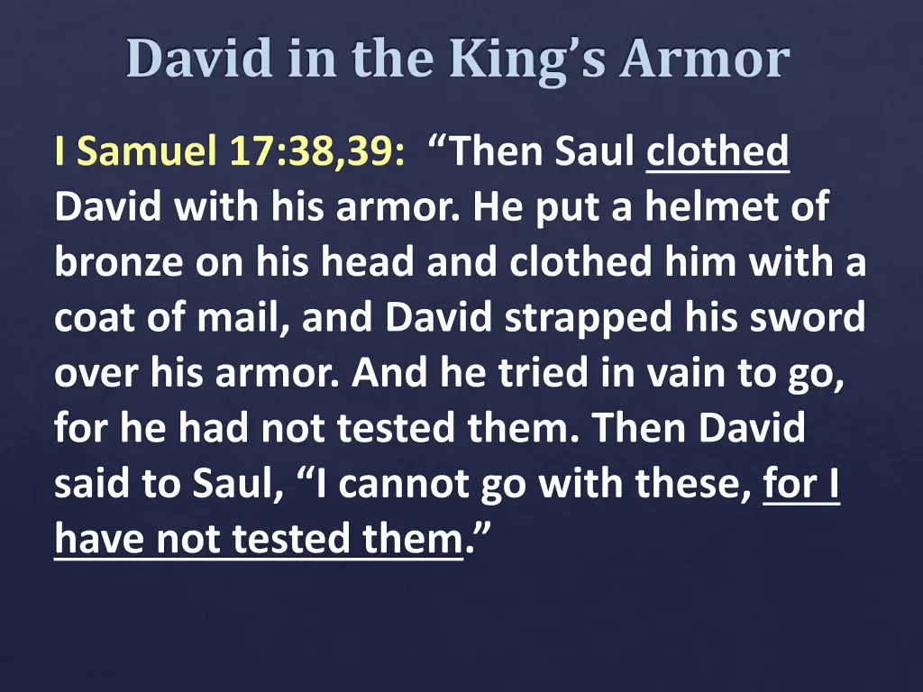 david in the king s armor