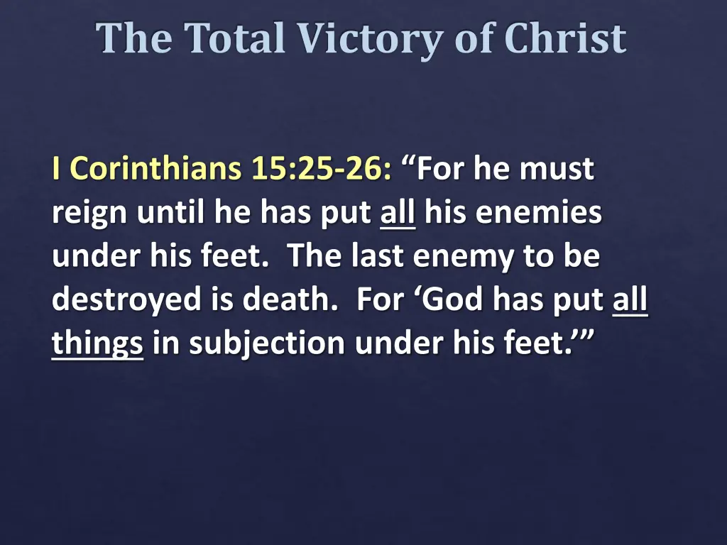the total victory of christ 1