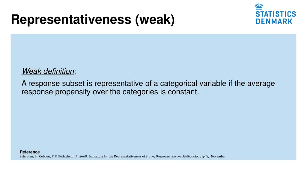 representativeness weak