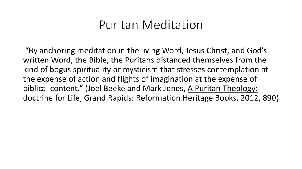 puritan meditation 1