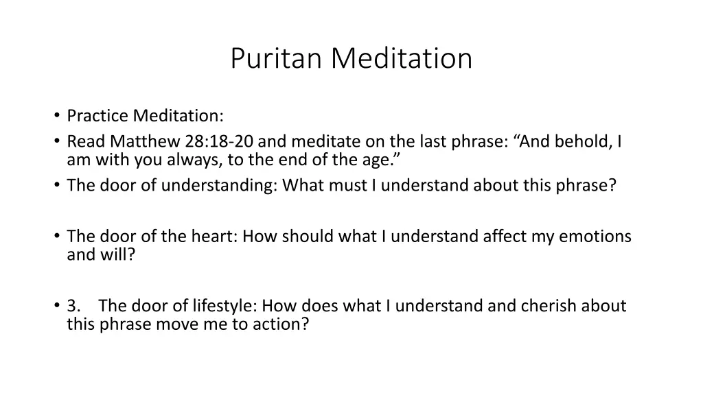 puritan meditation 13