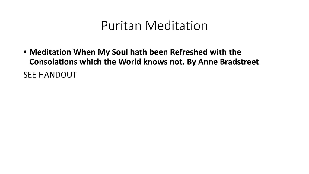 puritan meditation 9