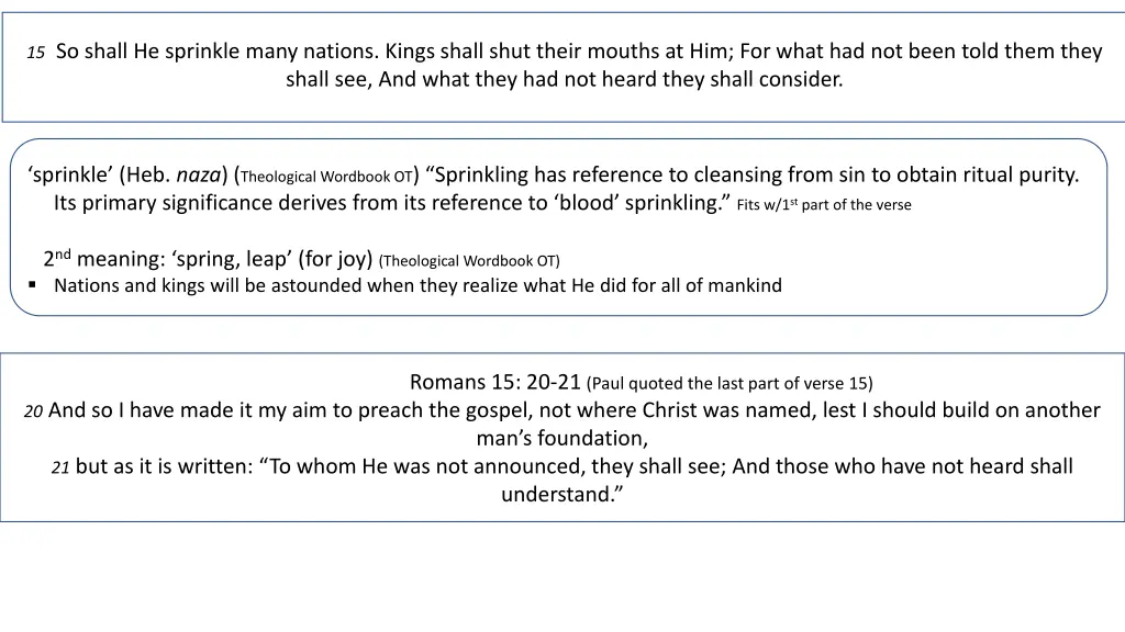15 so shall he sprinkle many nations kings shall