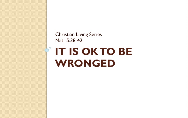 christian living series matt 5 38 42