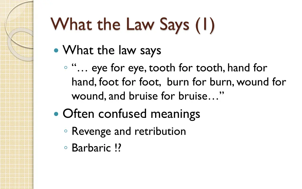 what the law says 1