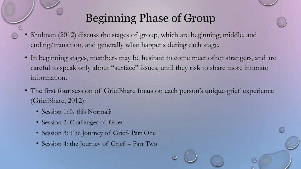 beginning phase of group
