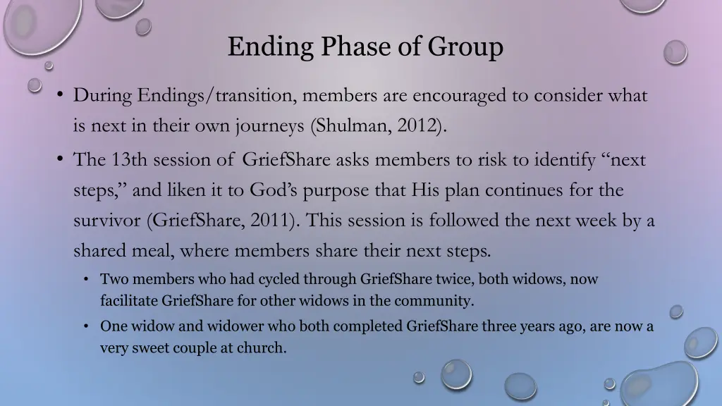 ending phase of group