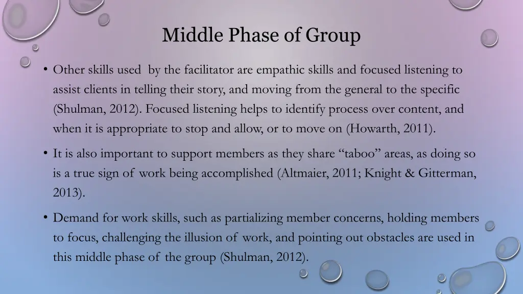 middle phase of group 1