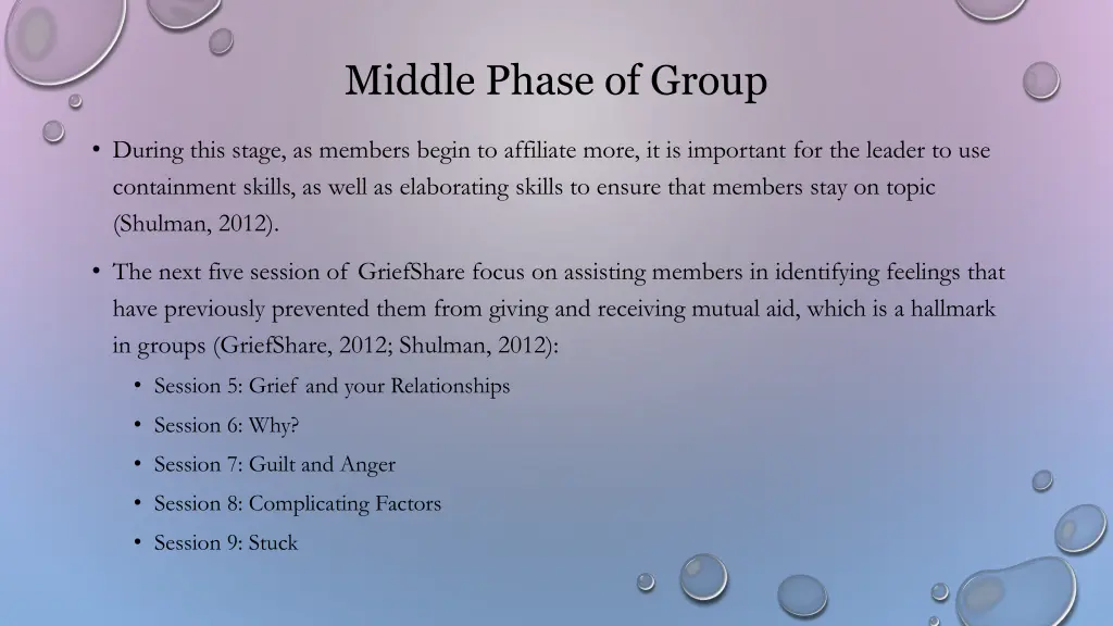 middle phase of group