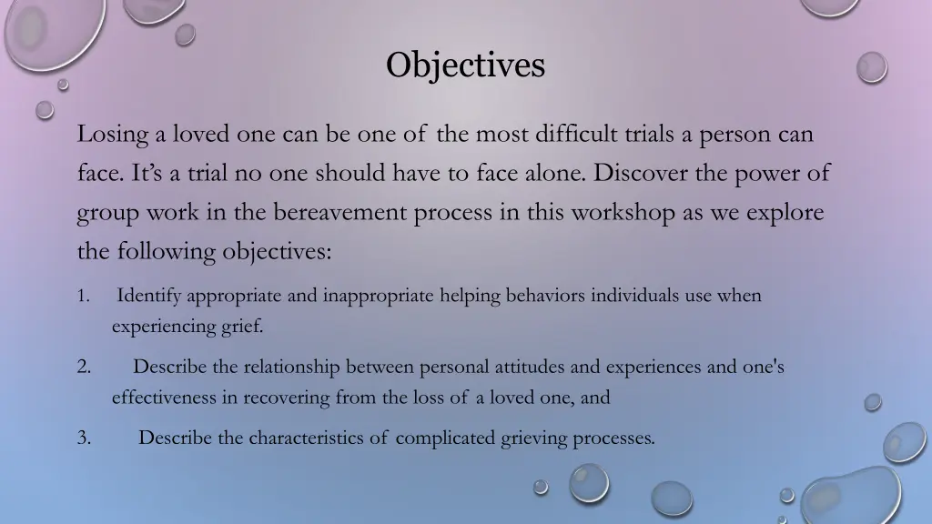 objectives