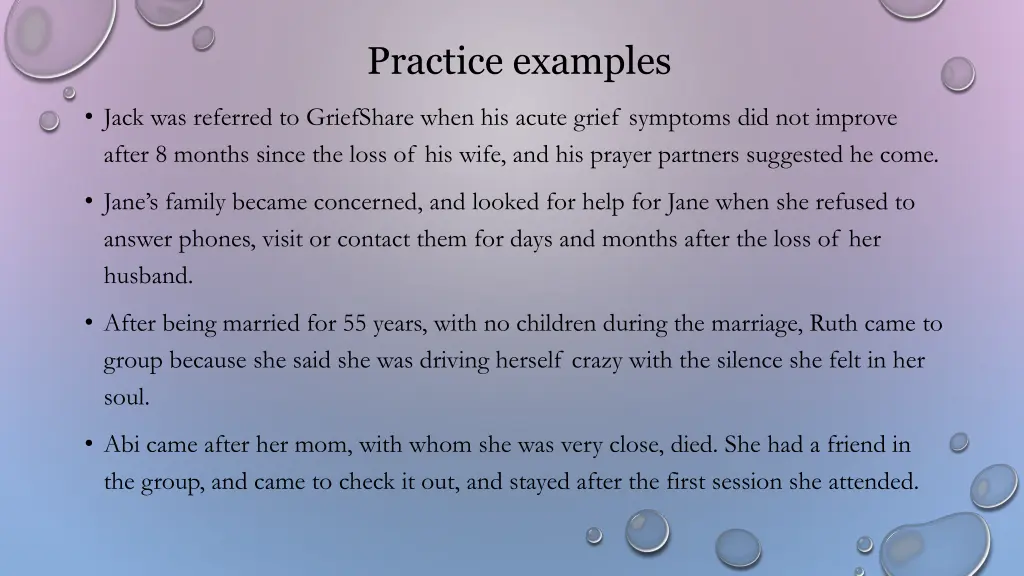 practice examples