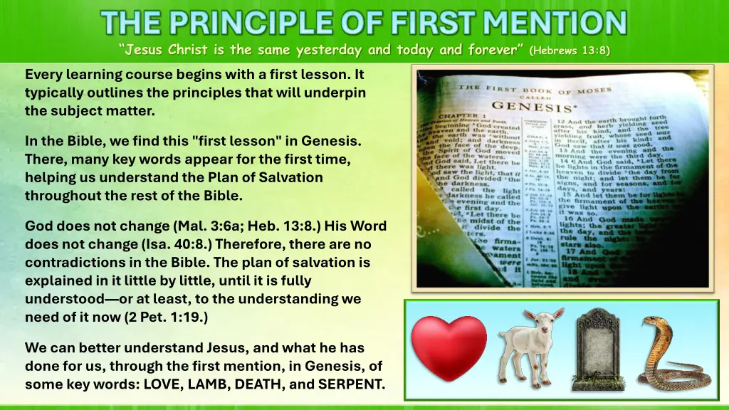 the principle of first mention jesus christ