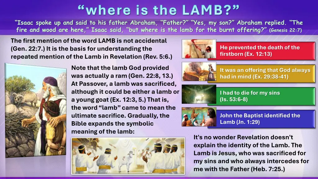 where is the lamb isaac spoke up and said