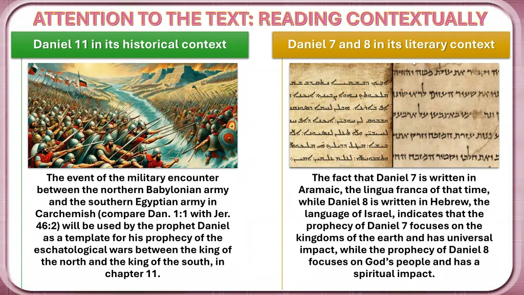 attention to the text reading contextually daniel