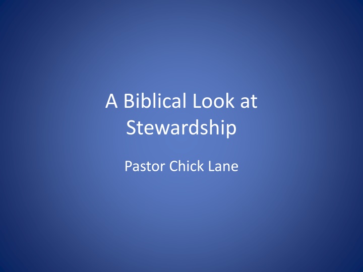 a biblical look at stewardship