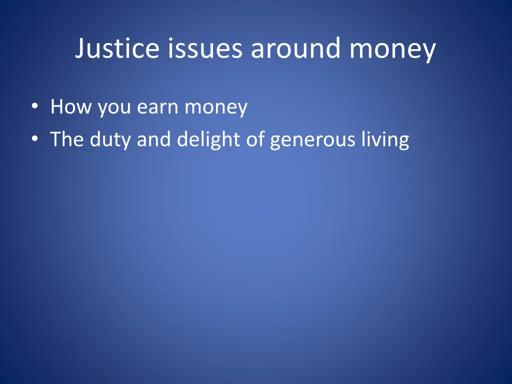justice issues around money 1