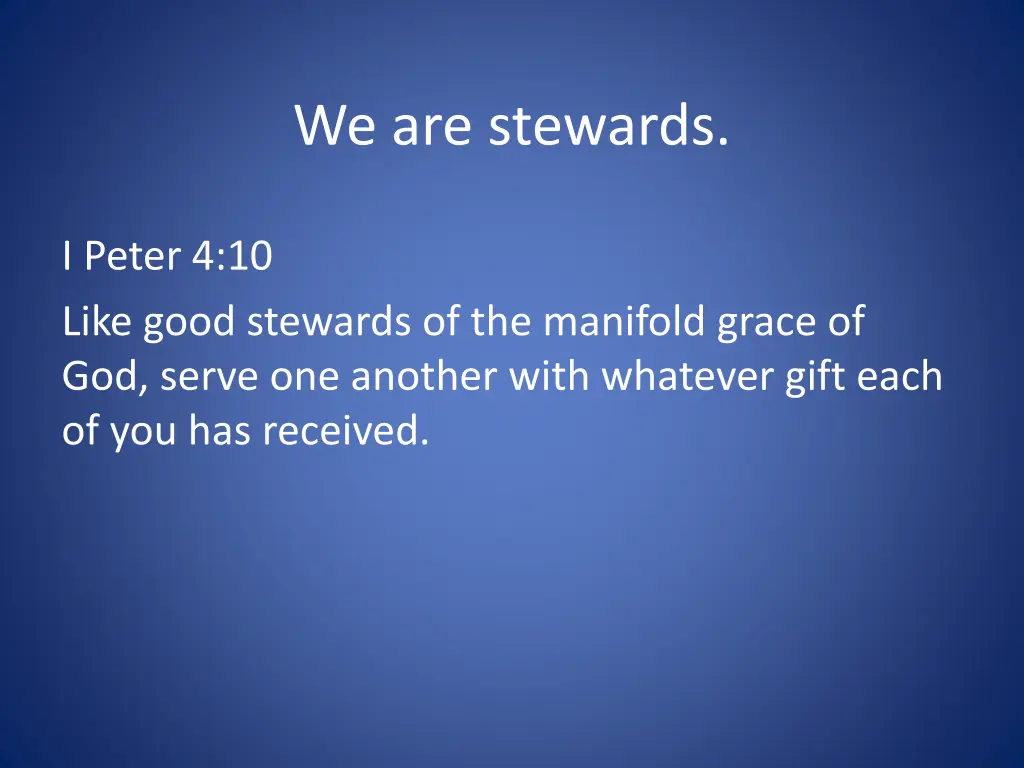 we are stewards 1