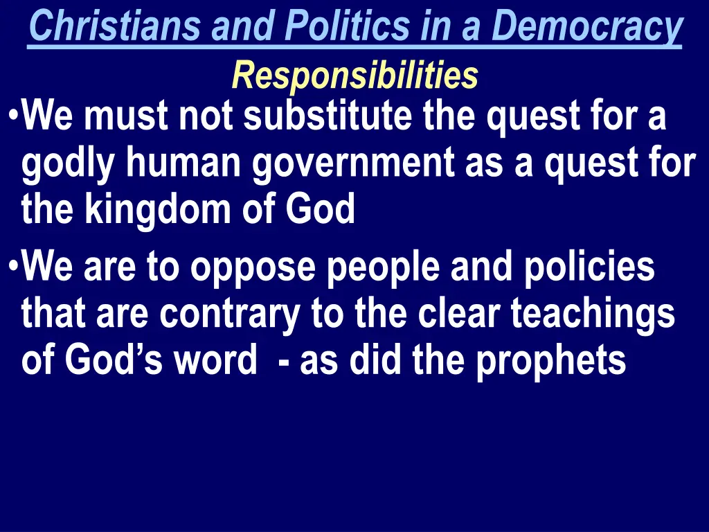 christians and politics in a democracy 1