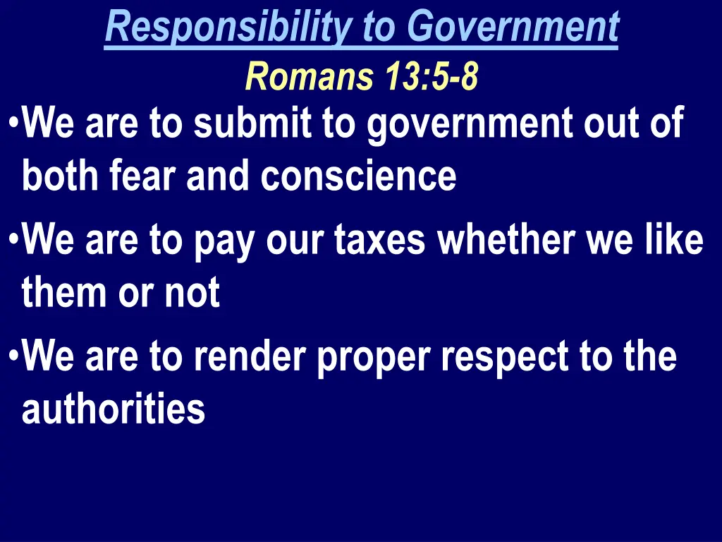 responsibility to government romans