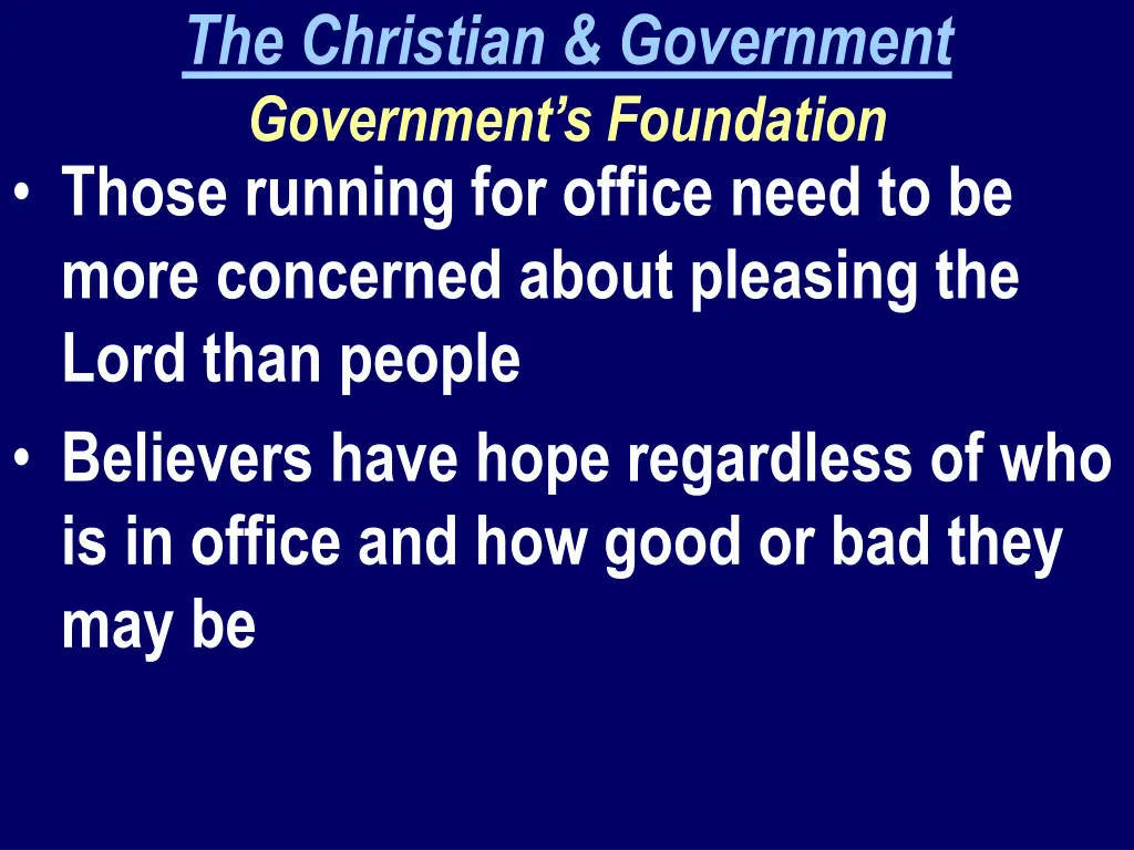 the christian government government s foundation 1