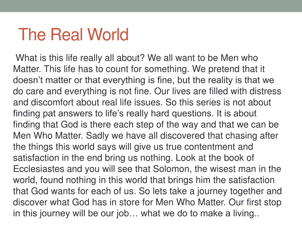the real world