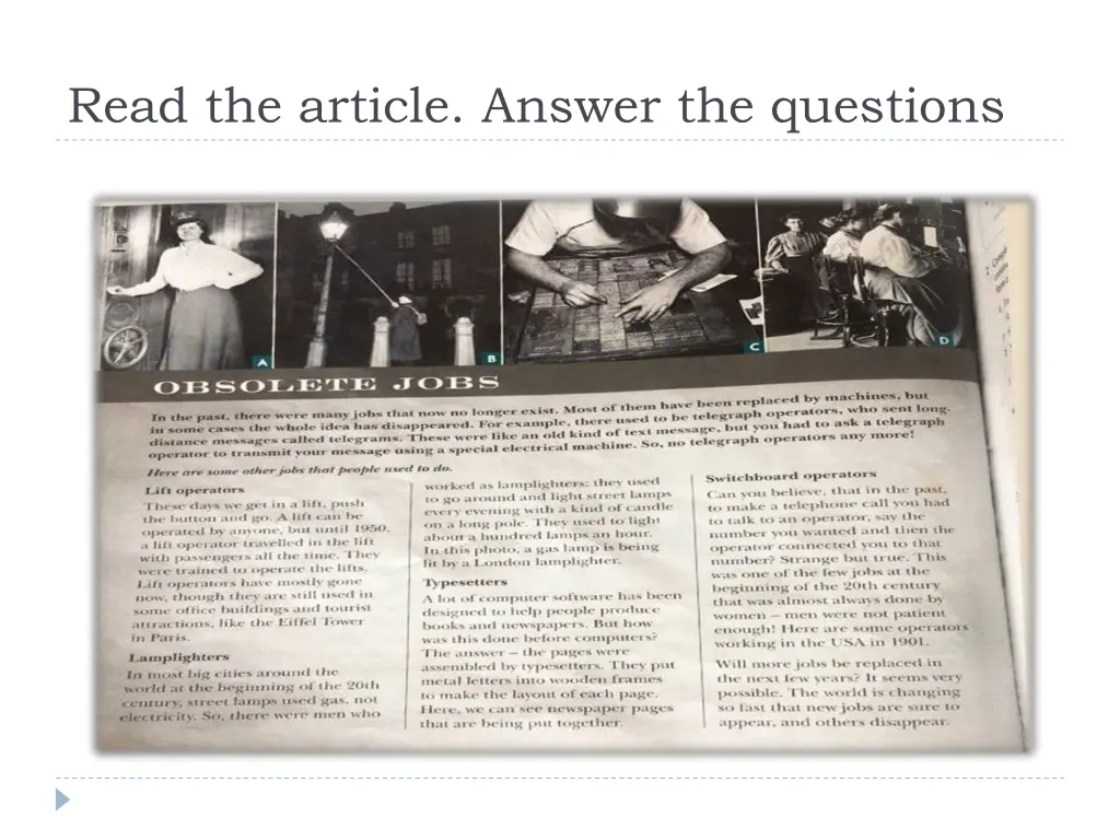 read the article answer the questions