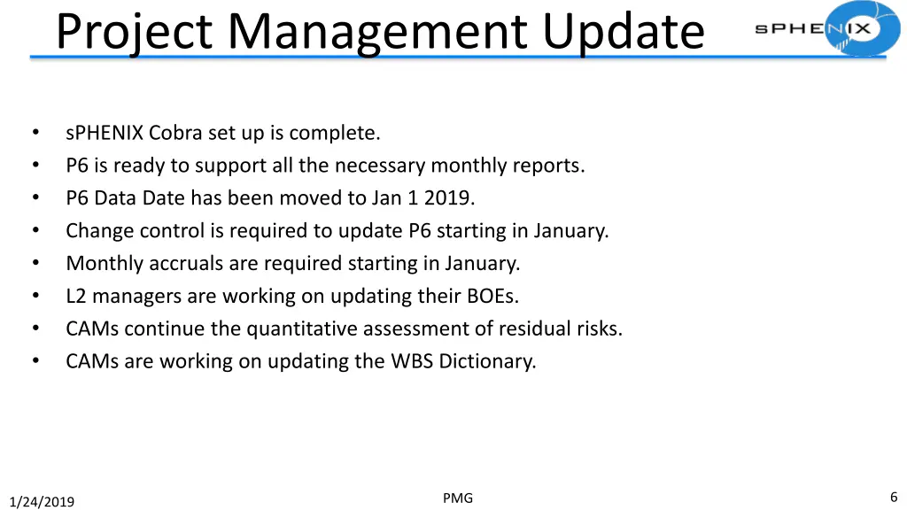 project management update