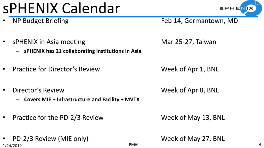 sphenix calendar np budget briefing