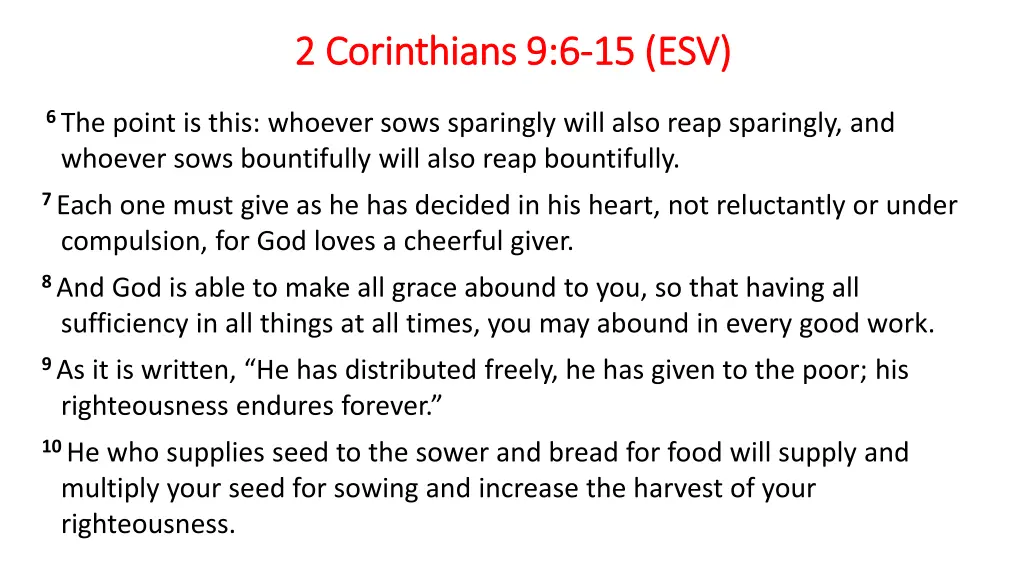 2 corinthians 9 6 2 corinthians 9 6 15