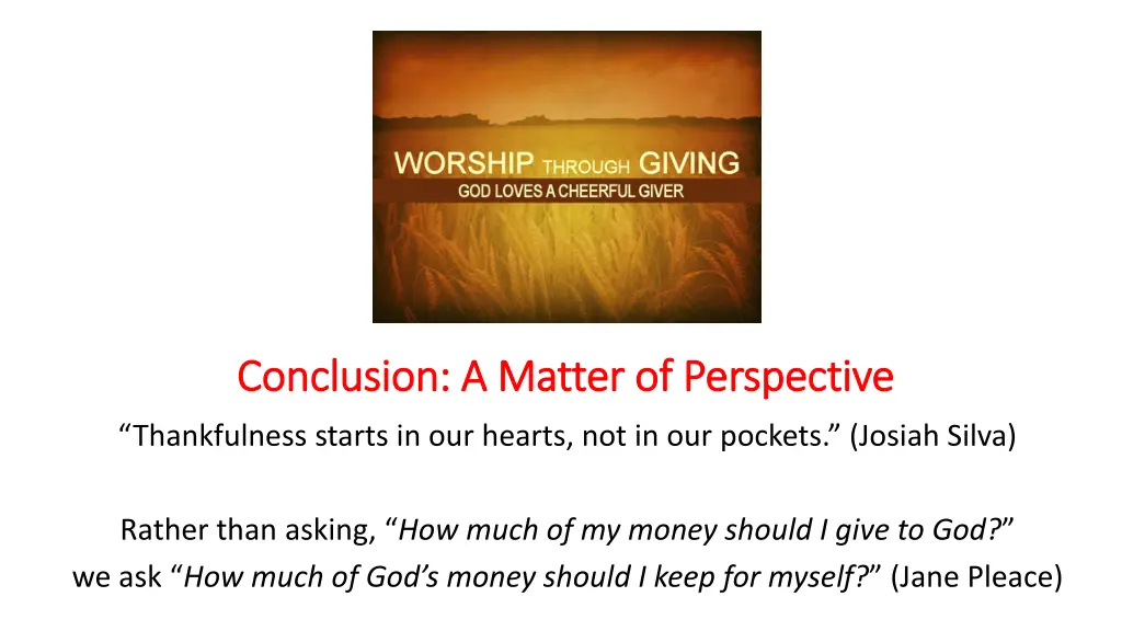 conclusion a matter of perspective conclusion