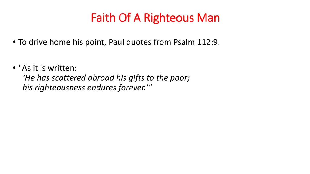 faith of a righteous man faith of a righteous man