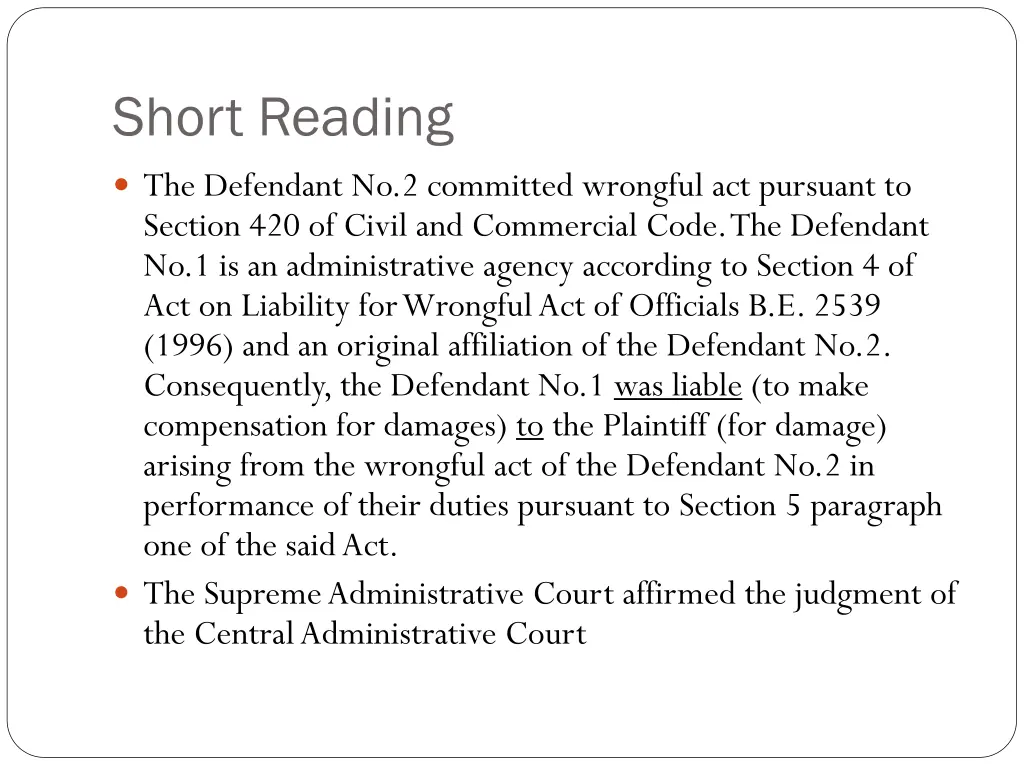 short reading