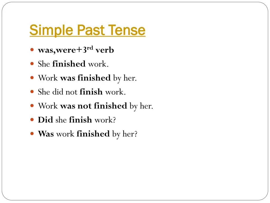simple past tense simple past tense