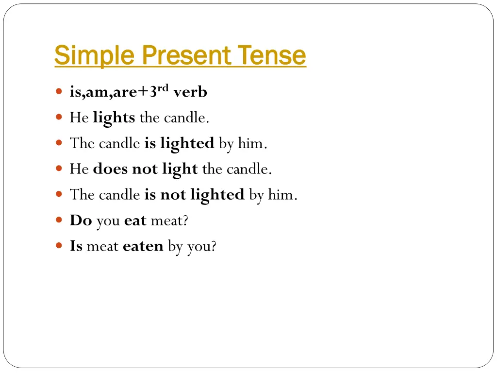 simple present tense simple present tense