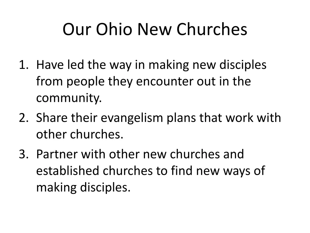 our ohio new churches